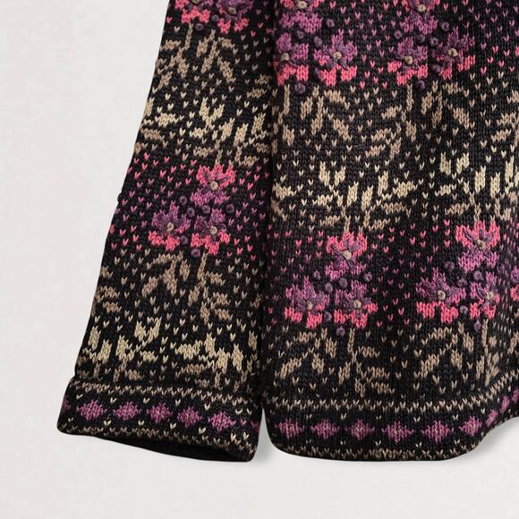 Vintage Whimsigoth Cardigan Sweater Grunge Romantic Folk Cottagecore Boho M - Picture 9 of 12